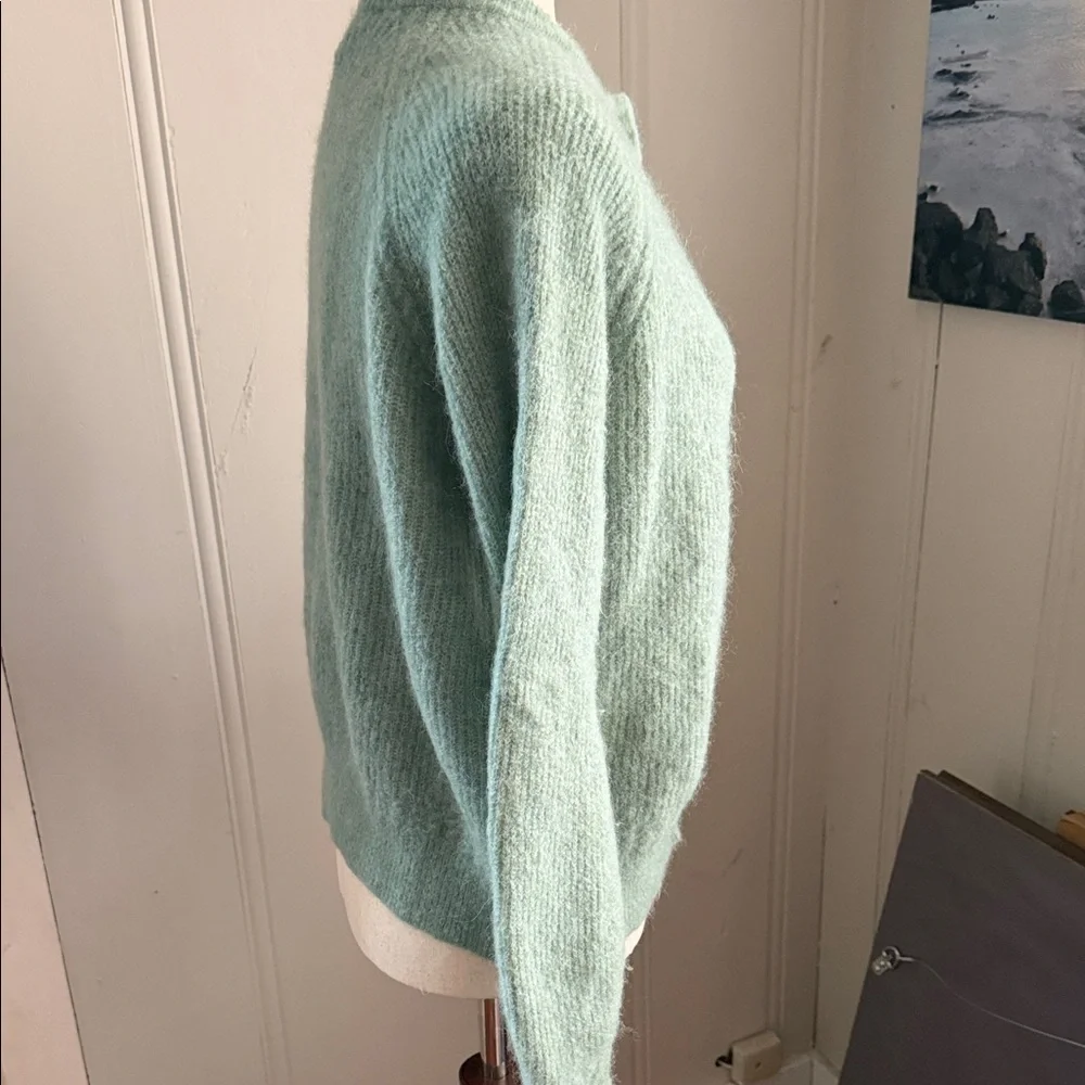 Sezane Mint Green Button-Up Wool Cardigan - Picture 2 of 5
